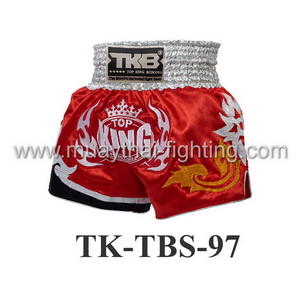 Top King Muay Thai Shorts Red/White TK-TBS-97